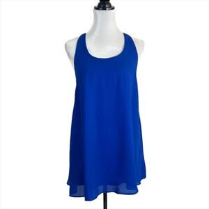 NWT GB Gianni Bini Blue Sleeveless Mini Dress With Strappy Back Size XS